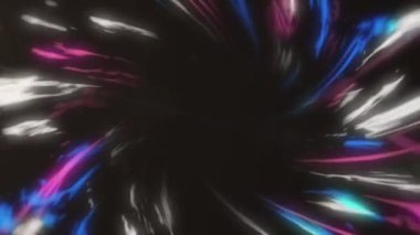 Siyah arka planda hareket eden ışık ve şekillerin animasyonu. Soyut arkaplan ve dijital arayüz kavramı dijital olarak oluşturulmuş video.