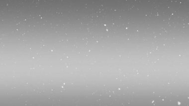 Gri arkaplandaki mutlu noel metninin üzerine yağan karın animasyonu. Noel geleneği ve kutlama konsepti dijital olarak oluşturulmuş video.
