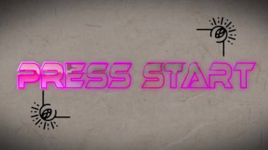 Basın başlangıç metninin siyah arkaplandaki şekiller üzerinden canlandırılması. Retro, sosyal medya ve dijital arayüz konsepti dijital olarak oluşturulmuş video.