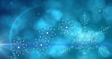 Kar yağarken hafif noktaların canlandırılması. Kış, kar ve dijital arayüz kavramı dijital olarak oluşturulmuş video.