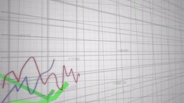 Beyaz arka planda veri işleme animasyonu. küresel iş ve dijital arayüz kavramı dijital olarak oluşturulmuş video.