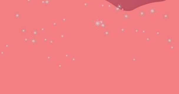 Анімація Падаючого Снігу Під Час Зимових Нічних Пейзажів Різдво Традиції — стокове відео