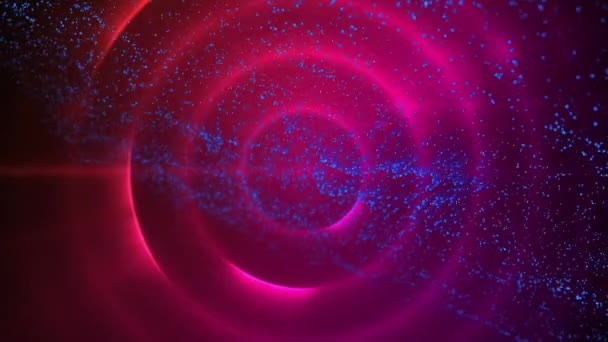 Animation Von Teilchen Die Wellenmuster Und Kreise Bilden Die Sich — Stockvideo