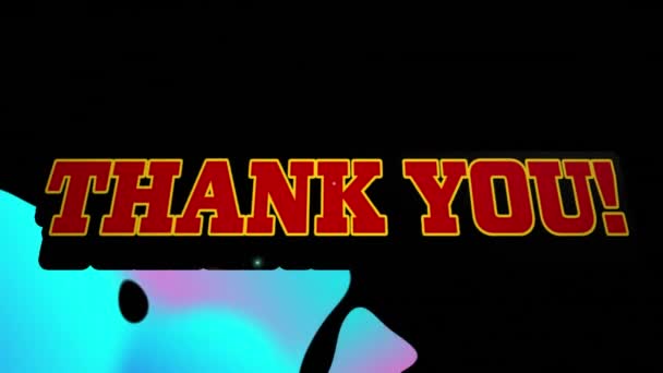 Анимация Баннера Спасибо Цветном Фоне Концепция Интерфейса Технологии Компьютерных Игр — стоковое видео
