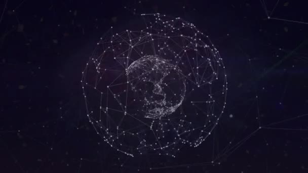 Анімація Мережі Язків Глобусу Фоні Флоту Концепція Мережі Єднання Язку — стокове відео
