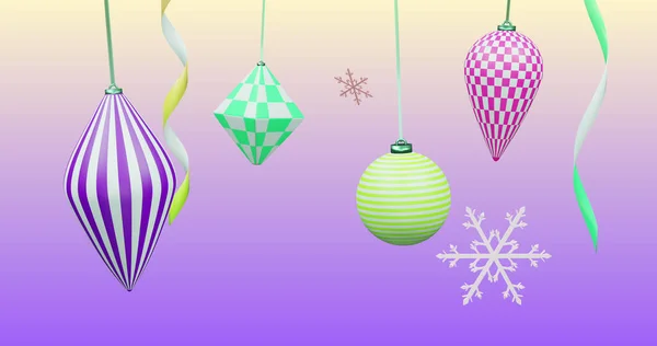 Bild Von Neujahr Und Weihnachtsdekoration Auf Violettem Hintergrund Silvester Feier — Stockfoto