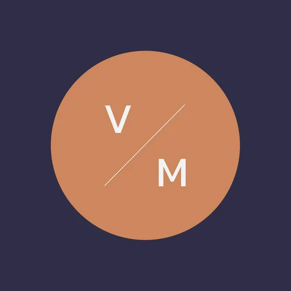 Vierkante Afbeelding Van Oranje Cirkel Met Initialen Marine Achtergrond Brochures — Stockfoto