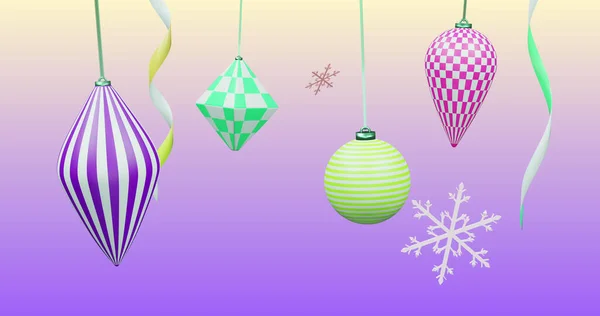 Bild Von Neujahr Und Weihnachtsdekoration Auf Violettem Hintergrund Silvester Feier — Stockfoto