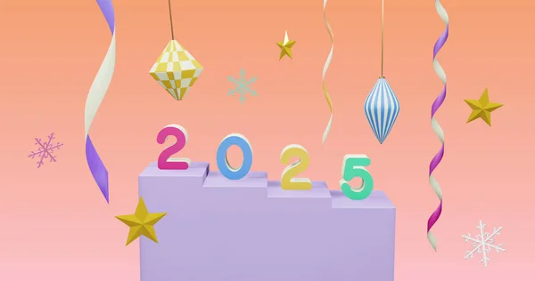 Εικόνα Του 2025 Αριθμός Κατά Διάρκεια Του Νέου Έτους Και — Φωτογραφία Αρχείου