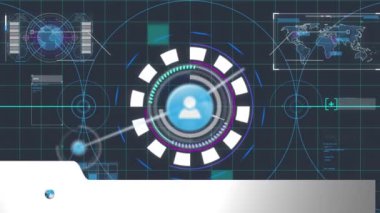 Son dakika haberleri, dünya, veri işleme ve bağlantı ağının animasyonu. Dijital olarak oluşturulmuş küresel bağlantılar, iş, finans ve veri işleme kavramı.