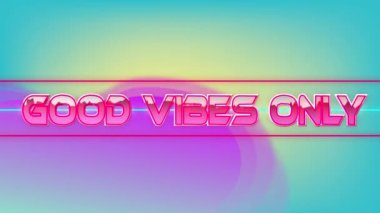 İyi titreşimlerin animasyonu sadece yeşil arkaplandaki şekiller üzerinden yazılır. Retro, sosyal medya ve dijital arayüz konsepti dijital olarak oluşturulmuş video.