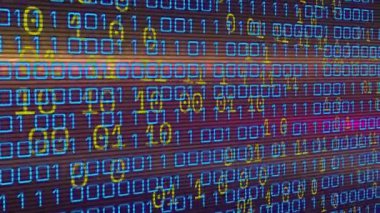 Animation of data processing over light trails. Global business and digital interface concept digitally generated video.