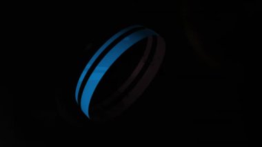 Işık noktalarının üzerinde hareket eden dairelerin animasyonu. Soyut arkaplan ve dijital arayüz kavramı dijital olarak oluşturulmuş video.