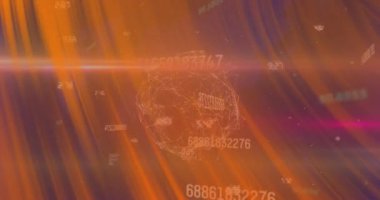 Şekiller üzerinde veri işleme animasyonu. küresel iş ve dijital arayüz kavramı dijital olarak oluşturulmuş video.