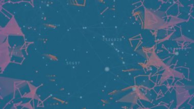 Bağlantılar ve veri işleme animasyonu. Küresel iş, finans, bağlantılar, hesaplama ve veri işleme kavramı dijital olarak oluşturulmuş video.