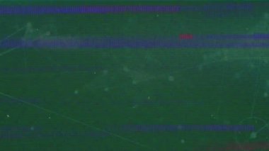 Yeşil arkaplandaki bağlantı ağı üzerindeki parazitin canlandırılması. Dijital olarak oluşturulmuş küresel bağlantılar, teknoloji ve dijital arayüz kavramı.