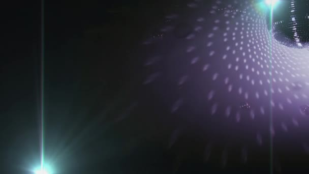 Animation Von Lichtflecken Über Der Discokugel Party Feier Und Digitales — Stockvideo