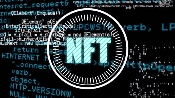 Animation Data Processing Nft Text Global Business Digital Interface Concept — ストック動画