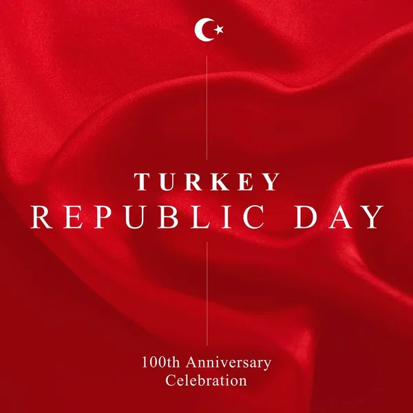 Composition of turkey republic day text on red background. Turkey republic day and celebration concept digitally generated image.
