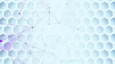 Siyah arkaplanda hareket eden şekillerin animasyonu. Soyut arkaplan ve dijital arayüz kavramı dijital olarak oluşturulmuş video.