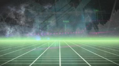 Finansal veri işleme sisteminin gri arkaplanla karşılaştırılması. Küresel finans ve iş teknolojisi kavramı