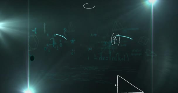 Animazione Dell Elaborazione Matematica Dei Dati Schermi Connessioni Globali Calcolo — Video Stock