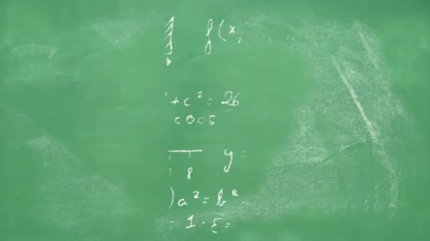Animace Matematických Rovnic Zeleném Pozadí Globální Věda Výpočetní Technika Připojení — Stock video