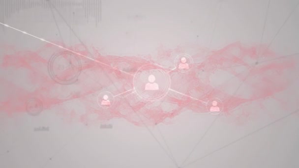 Animation Des Profilsymbols Mit Linien Verbundene Punkte Und Abstrakte Muster — Stockvideo
