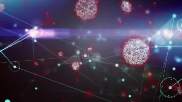 Анімація Язків Обробка Даних Над Молекулами Глобальна Наука Язки Обчислення — стокове відео