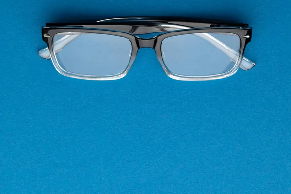 Composition Glasses Blue Background Copy Space Medical Services Healthcare Health — Stock Photo, Image