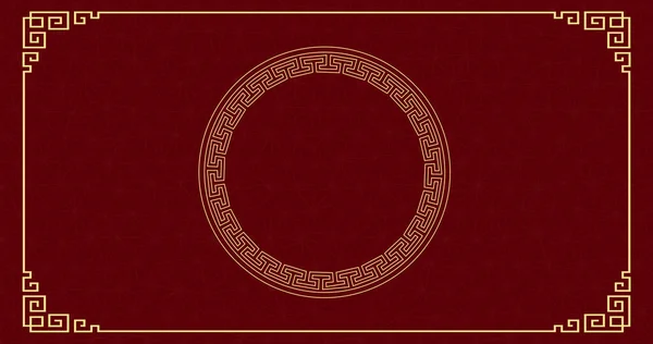 Imagem Formas Círculo Backrgound Vermelho Ano Novo Chinês Tradição Conceito — Fotografia de Stock