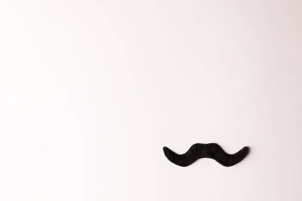 Composition Fausse Moustache Sur Fond Blanc Avec Espace Copie Fausse — Photo