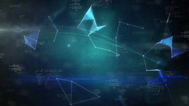 Bağlantılar ve veri işleme ağlarıyla dünyanın animasyonu. Dijital olarak oluşturulmuş küresel bağlantılar, iş, finans, hesaplama ve veri işleme kavramı.