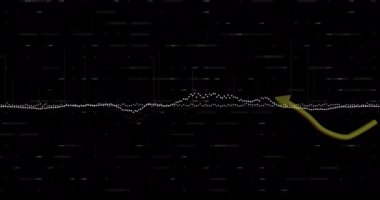 Siyah arkaplan üzerinde veri işleme animasyonu. küresel iş ve dijital arayüz kavramı dijital olarak oluşturulmuş video.