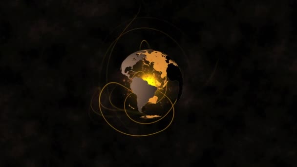 Анимация Сети Соединений Всему Миру Глобальный Бизнес Цифровой Интерфейс Концепции — стоковое видео