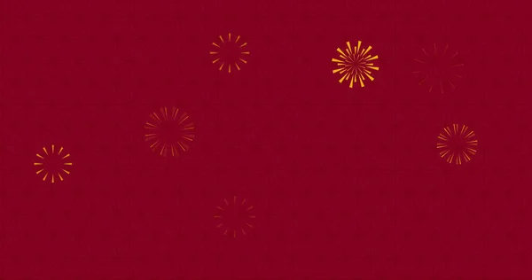 Εικόνα Πυροτεχνημάτων Κόκκινο Φόντο Κινέζικο Νέο Έτος Παράδοση Και Εορταστική — Φωτογραφία Αρχείου