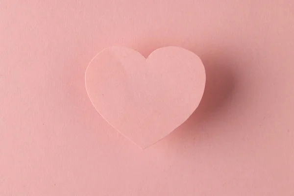 Verhoogde Roze Hartvorm Schaduw Roze Achtergrond Met Kopieerruimte Valentijnsdag Liefde — Stockfoto