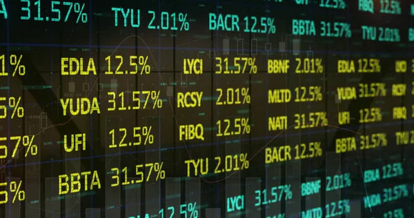 Image Stock Market Financial Data Processing Black Background Global Finance — Stock Photo, Image