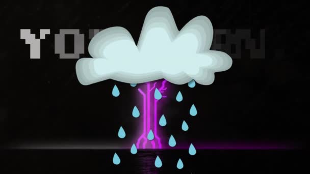 Animace Cloudu Získáte Text Přes Síť Připojení Globální Koncepce Podnikatelského — Stock video