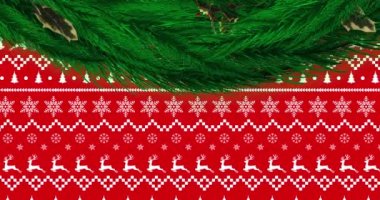 Yılbaşı şablonu ve dekorasyonları boyunca yılbaşı ağacının animasyonu. Noel, şenlik, kutlama ve gelenek konsepti dijital olarak oluşturuldu.