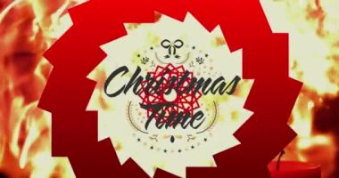 Noel 'de yağan karların animasyonu. Mesajlar ve Noel ağacı süslemeleri. Noel, şenlik, kutlama ve gelenek konsepti dijital olarak oluşturuldu.