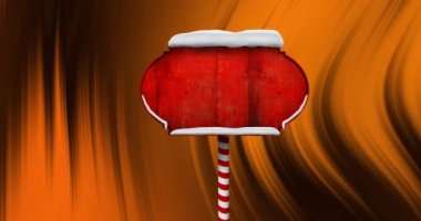 Siyah arka plandaki ışık yollarının üzerinde fotokopi alanı olan yol işareti animasyonu. Soyut arkaplan, şablon ve hareket kavramı dijital olarak oluşturuldu.