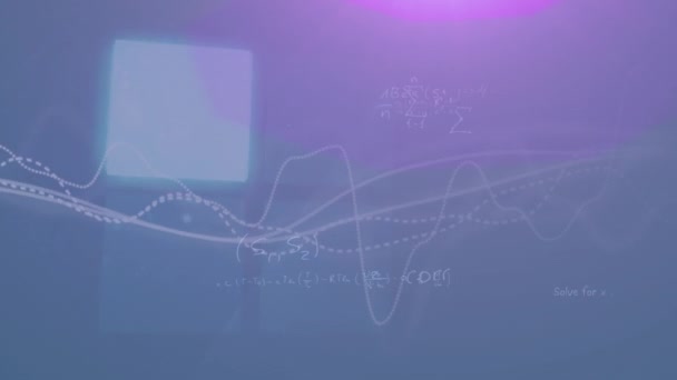 Animacja Kwadratów Pętli Wykresów Równań Matematycznych Abstrakcyjnym Tle Koncepcja Generowana — Wideo stockowe