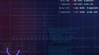 Artan sayılarla çoklu grafiklerin animasyonu, alım satım tahtası ve programlama dili. Dijital olarak üretilmiş, hologram, rapor, borsa, kodlama, makine öğrenme ve teknoloji kavramı.
