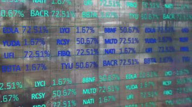 Sayılar ve istatistikler küresel iş dünyasını sembolize ediyor. Küresel gönderim ve bağlantılar konsepti dijital olarak oluşturulmuş video.