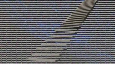 Ekranda arıza, mavi ışık ve veri işleme animasyonu. Küresel hesaplama, bağlantılar ve veri işleme kavramı dijital olarak oluşturulmuş video.