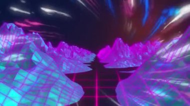 Metastazın animasyonu, veri işleme ile birlikte ışık yolları. Küresel iş, finans, bilgisayar ve veri işleme kavramı dijital olarak oluşturulmuş video.