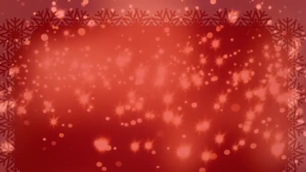 Dekoratif Kırmızı Arkaplanda Fotokopi Alanı Ile Parlayan Işık Noktalarının Animasyonu — Stok video