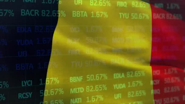 Animazione Delle Statistiche Dell Elaborazione Dei Dati Finanziari Bandiera Del — Video Stock