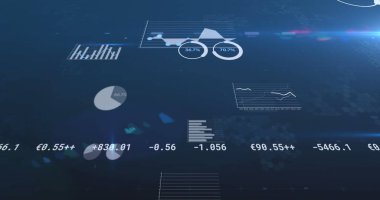 Finansal veri işleme, rakamların değişmesi ve istatistikler. küresel işletme finans kavramı dijital olarak oluşturulmuş görüntü.